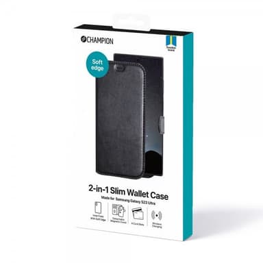 Champion Samsung Galaxy S23 Ultra Etui 2-in-1 Slim Wallet Case Svart