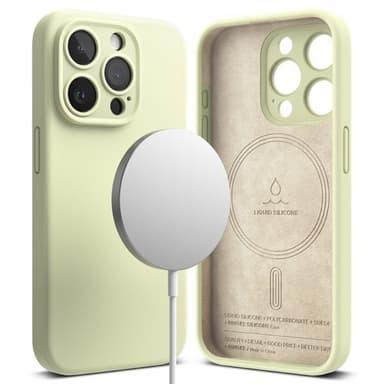 Ringke iPhone 15 Pro Deksel Silicone Magnetic Sunny Lime
