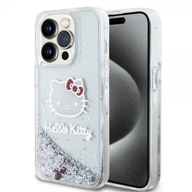 Hello Kitty iPhone 15 Pro Deksel Liquid Glitter Translucent
