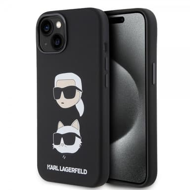 Karl Lagerfeld iPhone 15 Deksel Karl & Choupette Svart
