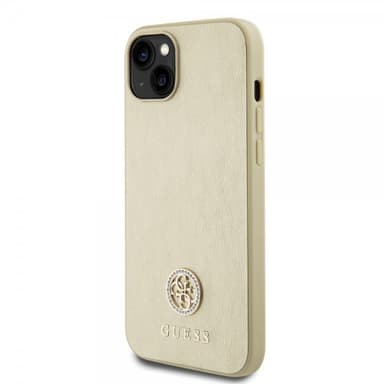 Guess iPhone 15 Deksel Metal Logo Strass Gull