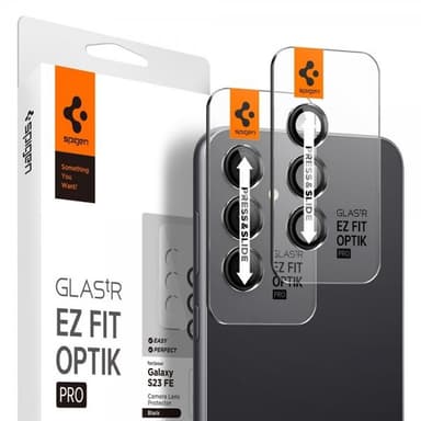 Spigen Samsung Galaxy S23 FE Linsebeskyttelse Glas.tR EZ Fit Optik 2-pakning Svart