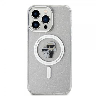 Karl Lagerfeld iPhone 15 Pro Max Deksel Karl & Choupette Glitter MagSafe Transparent