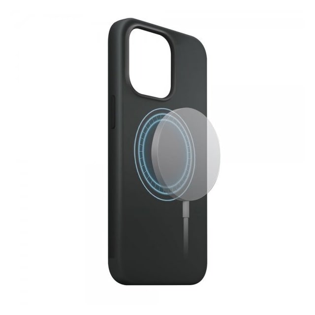XQISIT iPhone 15 Deksel Silicone Case MagSafe Svart