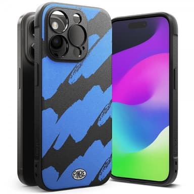Ringke iPhone 15 Pro Max Deksel Onyx Design Blue Brush