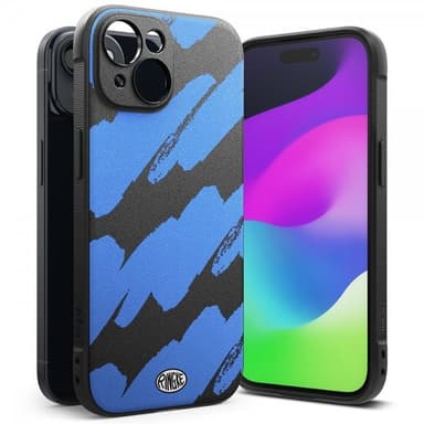 Ringke iPhone 15 Deksel Onyx Design Blue Brush