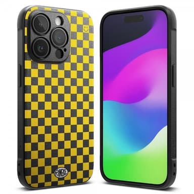 Ringke iPhone 15 Pro Max Deksel Onyx Design Checkerboard Yellow