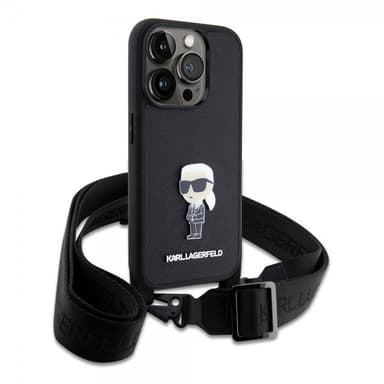 Karl Lagerfeld iPhone 15 Pro Deksel Saffiano Crossbody Svart