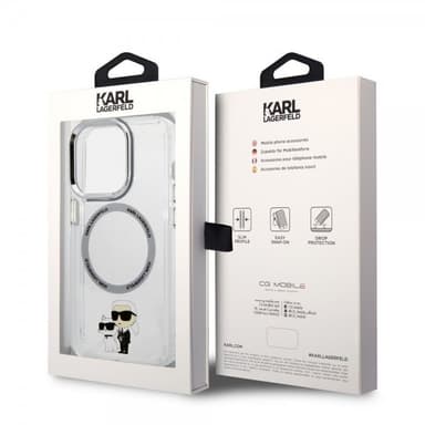 Karl Lagerfeld iPhone 15 Pro Deksel NFT Karl & Choupette Transparent