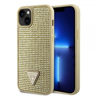 Guess iPhone 15 Deksel Rhinestone Gull