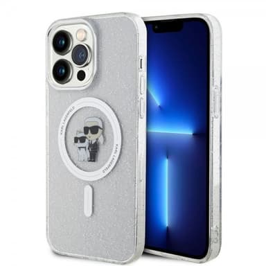 Karl Lagerfeld iPhone 15 Pro Max Deksel Karl & Choupette Glitter MagSafe Transparent