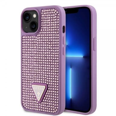 Guess iPhone 15 Deksel Rhinestone Lilla