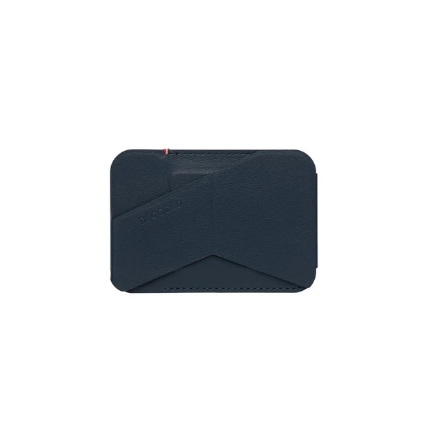 Decoded Kortholder Leather MagSafe Card/Stand Sleeve Navy