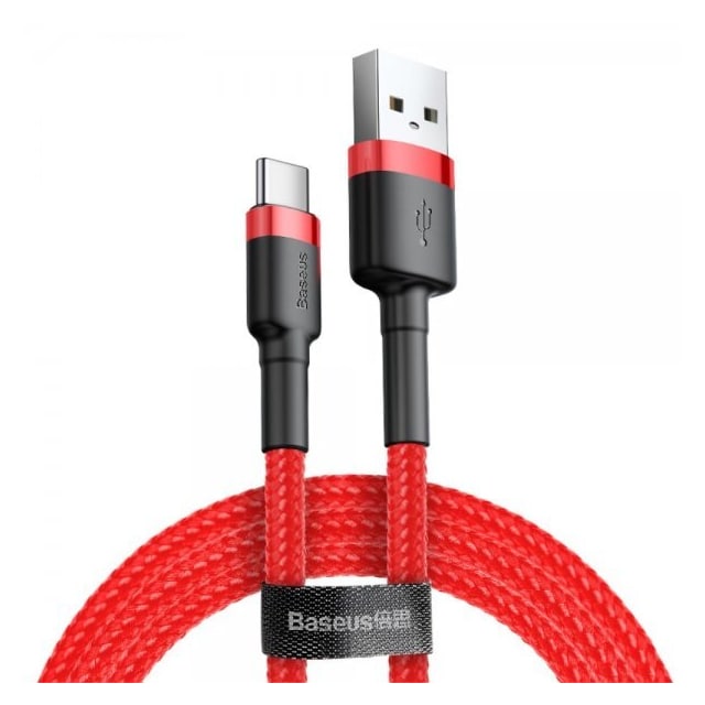 Baseus Kabel Cafule Cable USB-A/USB-C 3m Rød
