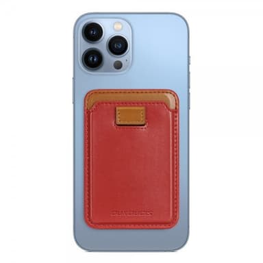 DUX DUCIS MagSafe Kortholder Magnetic Leather Wallet Rød