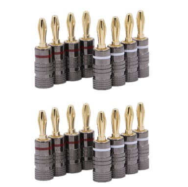 Sett med åtte bananplugger, 4 mm 16-pack