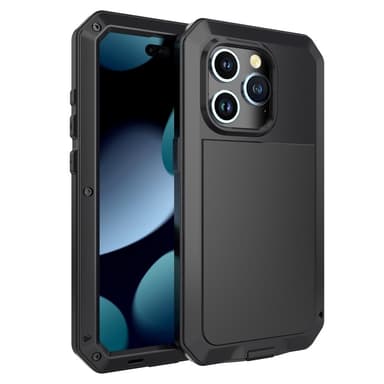 iPhone 15 Pro Heavy Duty Robust Hybrid-deksel+Herdet Glass