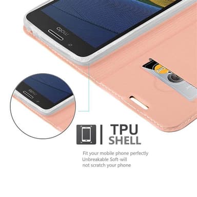Motorola MOTO G5 lommebokdeksel etui (rosa)