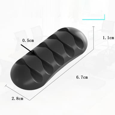 Multikabelholder Ledningsarrangør Kabelklemme - Svart 2-Pakke
