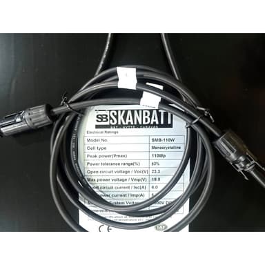 SKANBATT Solcellepanel 110W - All Black - Mono - PERC - 1070x550x30mm