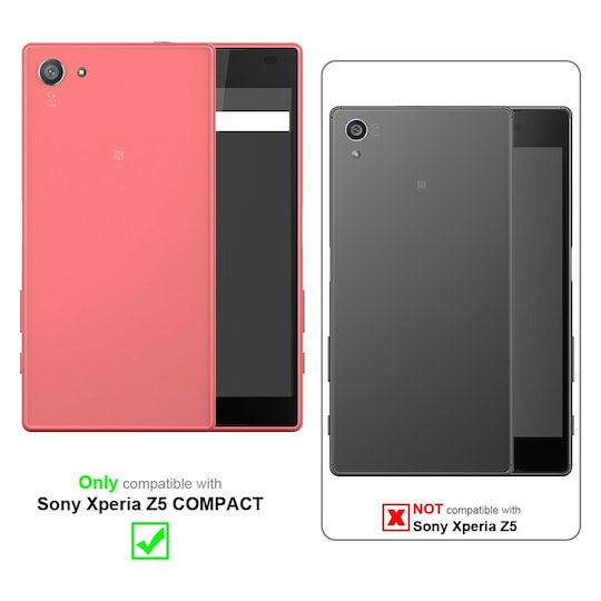 Sony Xperia Z5 COMPACT Deksel Flip Case (rød)