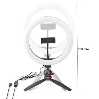 Nedis Ringlys | 10 inch | 120 LED's | 2700 - 6700 K | Trebeinsstativ | Sort