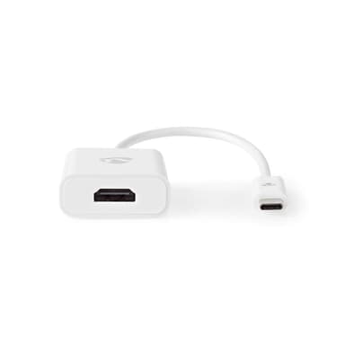 Nedis USB-C™ Adapter | USB 3.2 Gen 1 | USB-C™ Hann | HDMI™ Output | 4K@30Hz | 0.20 m | Rund | Nikkel belagt | PVC | Hvit | Boks