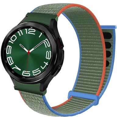 Nylon armbånd No-Gap Samsung Galaxy Watch 6 Classic (43mm) - Olive