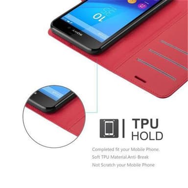 Sony Xperia M4 AQUA lommebokdeksel etui (rød)