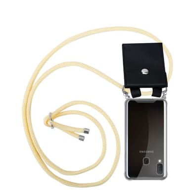 Samsung Galaxy A10e / A20e Deksel med Halskjede (gul)