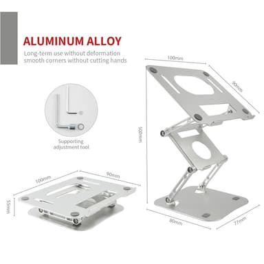 NÖRDIC justerbart trelags aluminiumsstativ for bærbar PC for datamaskiner opptil 17""