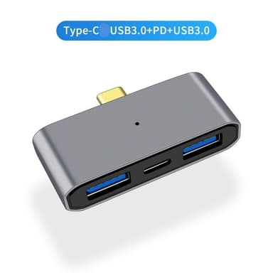 NÖRDIC 3-porters USB-C-hub 1xUSB-C PD 2xUSB-A 3x5Gbps