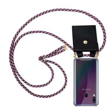 Samsung Galaxy A40 Deksel med Halskjede (rød)