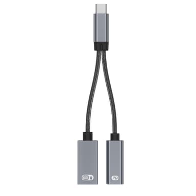 NÖRDIC USB-C hub 2 porter 1x USB-A 2.0 1x USB-C PD 3.0 60W