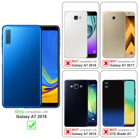 Samsung Galaxy A7 2018 lommebokdeksel etui (grå)