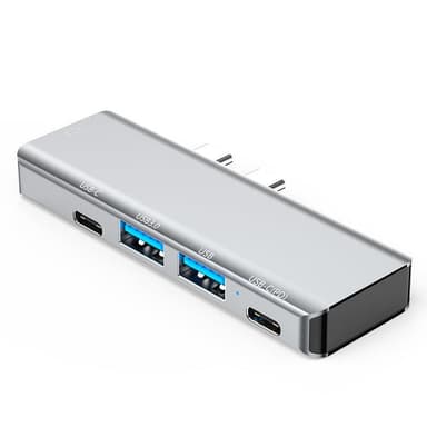 NÖRDIC 2 til 5 USB-C-dokkingstasjon for MacBook Pro og Air 1xHDMI 4K30Hz 1xUSB-C 1xUSB-C PD100W 1xUSB-A 3.0 1xUSB-A 2.0