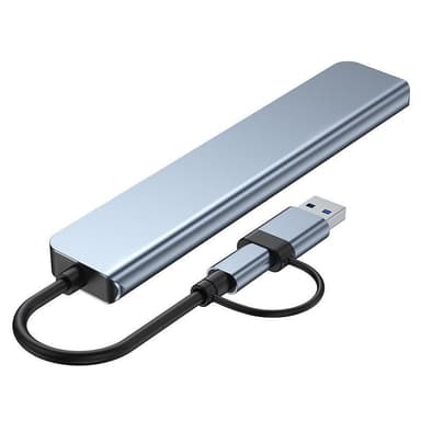 NÖRDIC USB Hub 8 porter 3xUSB-A 2.0 1xUSB-A 3.0 1xUSB-C 3.1 1xSD 1xmicroSD 1xAudio