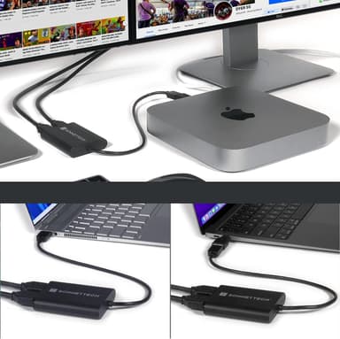 Sonnet USB-A og USB-C Dual 4K HDMI 2.0 Displaylink Adapter for bærbare datamaskiner og M1/M2 Mac-er