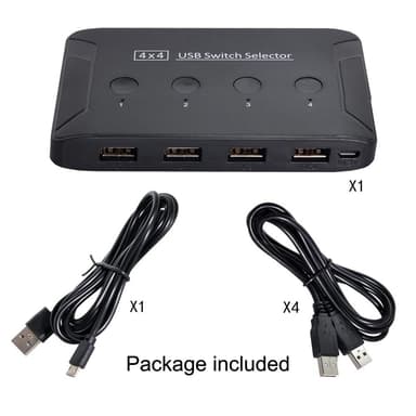 NÖRDIC 4 til 4 USB-A 2.0 480 Mbps Switch