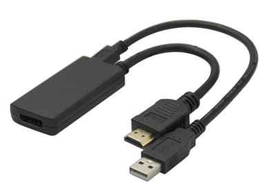 NÖRDIC HDMI 2.0 til DP 1.2 Adapter 4K60Hz 20cm