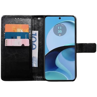 Lommebokdeksel 3-kort Motorola Moto G14 - Sort