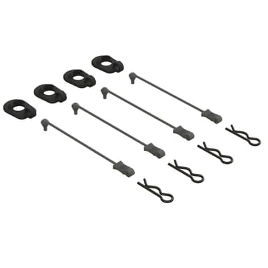 ARA390294 Body Clip Retainer 1/5 Scale Black (4)