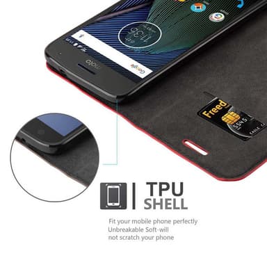 Motorola MOTO G5S PLUS lommebokdeksel case (rød)