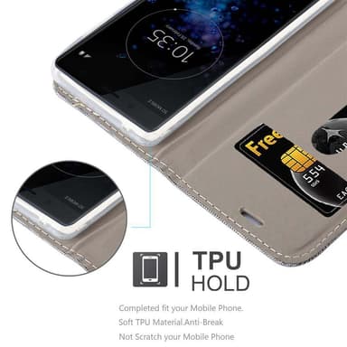 Sony Xperia XZ2 COMPACT lommebokdeksel etui (grå)