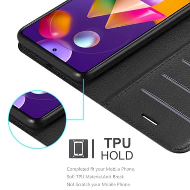 Samsung Galaxy M31s lommebokdeksel etui (Svart)