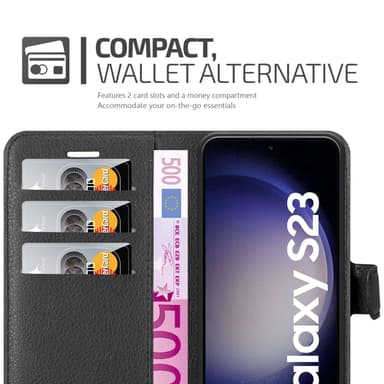 Samsung Galaxy S23 lommebokdeksel etui (Svart)