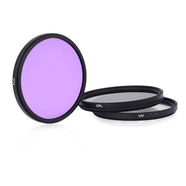 6-pack UV CPL FLD-filtersett med nødvendig tilbehør Sort 58mm