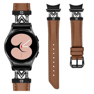 Rhinestone Black M-Type Link-klokkerem for Samsung Galaxy Watch 4/5/6-serien Brun