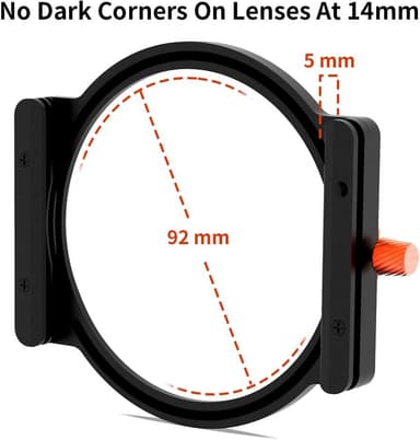9-paknings allsidig adapterringsett med rammefilterholder Sort