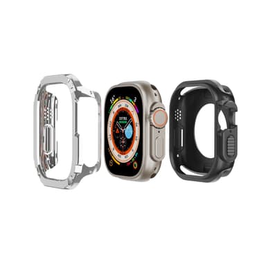 2 i 1 beskyttelsesveske, mykt TPU-deksel for Apple Watch 44-45 mm: 4,5x1 cm 2